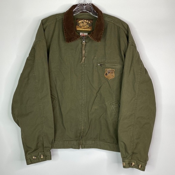 Vintage Mickey Mouse The Disney Store Green Bomber Jacket Large - Picture 1 of 11